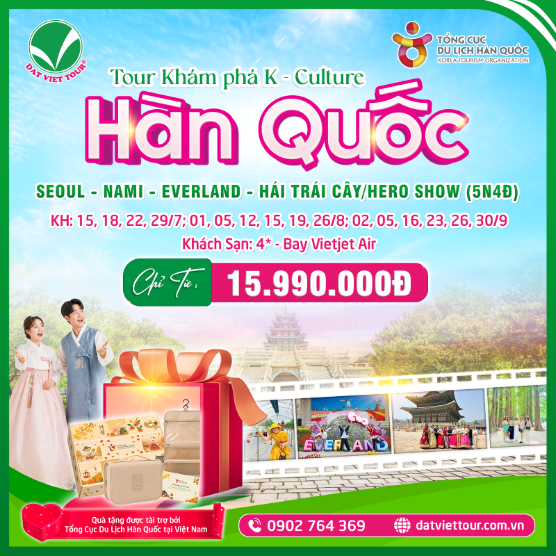 Chỉ từ 15.990.000đ cho tour Hàn Quốc 5N4Đ - trải nghiệm K-Culture 