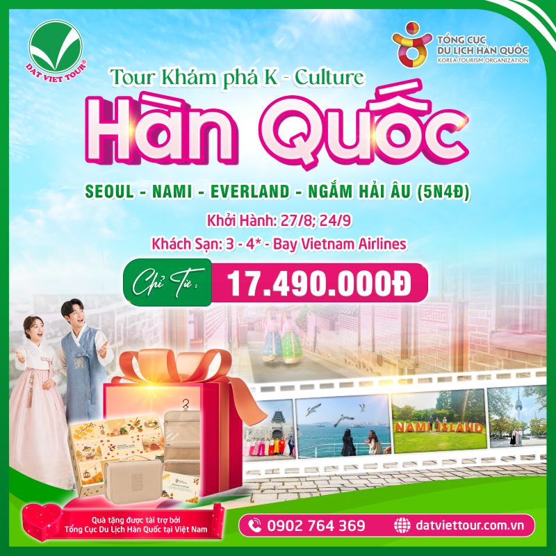 Khám phá văn hóa xứ Hàn qua tour 5 ngày 4 đêm - chỉ từ 17.490.000đ 